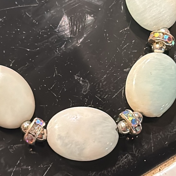 Pale Blue Stone w Bunny charm Bracelet - Picture 3 of 13